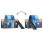 Preview: Etagenbett mit Rutsche und Gardinen Blau 90x200 cm