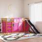 Preview: Etagenbett mit Rutsche und Gardinen Rosa 90x200 cm
