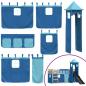 Preview: Etagenbett mit Rutsche und Gardinen Blau 90x190 cm