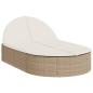 Preview: Doppel-Sonnenliege mit Auflagen Beige Poly Rattan