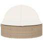 Preview: Doppel-Sonnenliege mit Auflagen Beige Poly Rattan