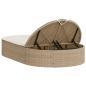 Preview: Doppel-Sonnenliege mit Auflagen Beige Poly Rattan