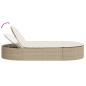 Preview: Doppel-Sonnenliege mit Auflagen Beige Poly Rattan