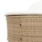 Preview: Doppel-Sonnenliege mit Auflagen Beige Poly Rattan