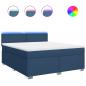 Preview: Boxspringbett mit Matratze Blau 180x200 cm Stoff