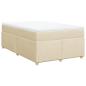 Preview: Boxspringbett mit Matratze Creme 120x200 cm Stoff
