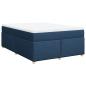 Preview: Boxspringbett mit Matratze Blau 140x200 cm Stoff