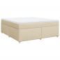 Preview: Boxspringbett mit Matratze Creme 180x200 cm Stoff