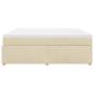 Preview: Boxspringbett mit Matratze Creme 180x200 cm Stoff
