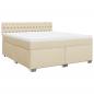 Preview: Boxspringbett mit Matratze Creme 180x200 cm Stoff