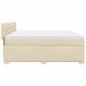 Preview: Boxspringbett mit Matratze Creme 180x200 cm Stoff
