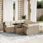 Preview: ARDEBO.de - 9-tlg. Garten-Sofagarnitur mit Kissen Beige Poly Rattan
