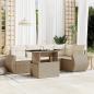 Preview: ARDEBO.de - 6-tlg. Garten-Sofagarnitur mit Kissen Beige Poly Rattan