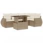 Preview: 6-tlg. Garten-Sofagarnitur mit Kissen Beige Poly Rattan