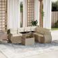 Preview: ARDEBO.de - 7-tlg. Garten-Sofagarnitur mit Kissen Beige Poly Rattan