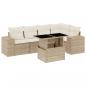 Preview: 6-tlg. Garten-Sofagarnitur mit Kissen Beige Poly Rattan