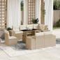 Preview: ARDEBO.de - 9-tlg. Garten-Sofagarnitur mit Kissen Beige Poly Rattan