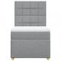Preview: Boxspringbett mit Matratze Hellgrau 90x200 cm Stoff