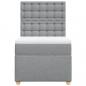Preview: Boxspringbett mit Matratze Hellgrau 90x200 cm Stoff