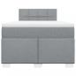 Preview: Boxspringbett mit Matratze Hellgrau 120x200 cm Stoff