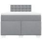 Preview: Boxspringbett mit Matratze Hellgrau 120x200 cm Stoff