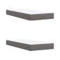 Preview: Boxspringbett mit Matratze Grau 200x200 cm Kunstleder