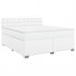 Preview: Boxspringbett mit Matratze Weiß 180x200 cm Kunstleder