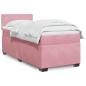 Preview: ARDEBO.de - Boxspringbett mit Matratze Rosa 90x200 cm Samt
