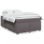 Preview: ARDEBO.de - Boxspringbett mit Matratze Grau 140x200 cm Kunstleder