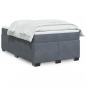 Preview: ARDEBO.de - Boxspringbett mit Matratze Dunkelgrau 120x200 cm Samt