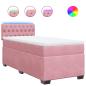 Preview: ARDEBO.de - Boxspringbett mit Matratze Rosa 80x200 cm Samt