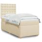 Preview: ARDEBO.de - Boxspringbett mit Matratze Creme 100x200 cm Stoff