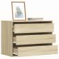 Preview: ARDEBO.de - Kommode Sonoma-Eiche 80x41x58 cm Holzwerkstoff
