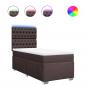 Preview: Boxspringbett mit Matratze Dunkelbraun 90x190 cm Stoff