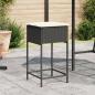 Preview: ARDEBO.de - Garten-Barhocker mit Kissen 2 Stk. Schwarz Poly Rattan