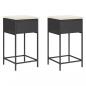 Preview: Garten-Barhocker mit Kissen 2 Stk. Schwarz Poly Rattan