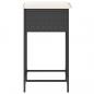 Preview: Garten-Barhocker mit Kissen 2 Stk. Schwarz Poly Rattan