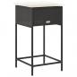Preview: Garten-Barhocker mit Kissen 2 Stk. Schwarz Poly Rattan