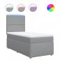 Preview: Boxspringbett mit Matratze Hellgrau 90x190 cm Stoff