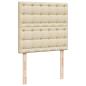 Preview: Boxspringbett mit Matratze Creme 90x190 cm Stoff