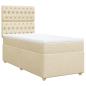 Preview: Boxspringbett mit Matratze Creme 90x200 cm Stoff