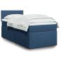 Preview: ARDEBO.de - Boxspringbett mit Matratze Blau 100x200 cm Stoff