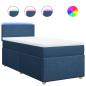Preview: Boxspringbett mit Matratze Blau 100x200 cm Stoff