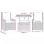 Preview: 3-tlg. Bistro-Set mit Kissen Beige Poly Rattan