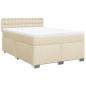 Preview: Boxspringbett mit Matratze Creme 140x200 cm Stoff
