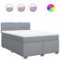 Preview: Boxspringbett mit Matratze Hellgrau 160x200 cm Stoff