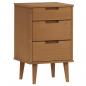 Preview: Nachttisch MOLDE Braun 40x35x65 cm Massivholz Kiefer
