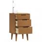 Preview: Nachttisch MOLDE Braun 40x35x65 cm Massivholz Kiefer