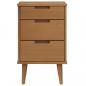 Preview: Nachttisch MOLDE Braun 40x35x65 cm Massivholz Kiefer