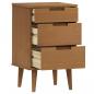 Preview: Nachttisch MOLDE Braun 40x35x65 cm Massivholz Kiefer